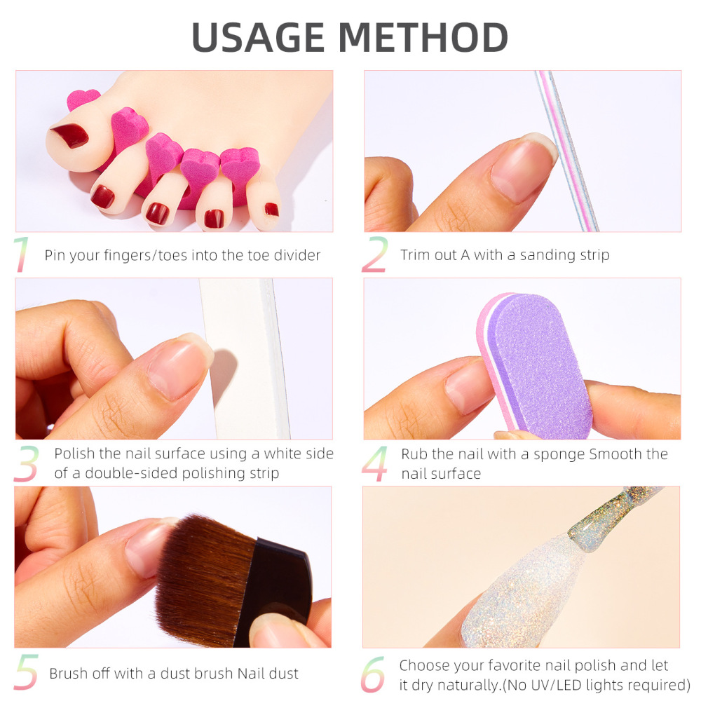 No-bake 12-color nail polish set, non-tearable nail art tools, full set of no-bake quick-drying nail polish glue wholesale