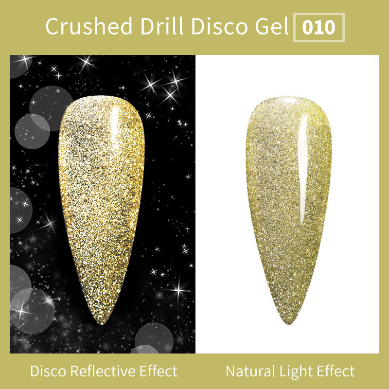 Flash disco broken diamond nail polish glue starry sky glitter sequins laser gradient nail polish glue brilliant top coat phototherapy glue