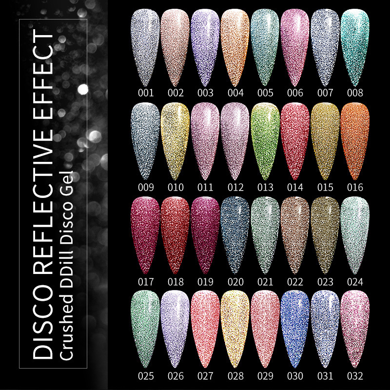 Flash disco broken diamond nail polish glue starry sky glitter sequins laser gradient nail polish glue brilliant top coat phototherapy glue