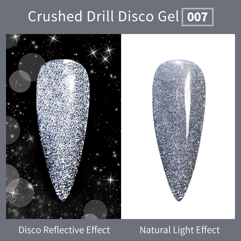Flash disco broken diamond nail polish glue starry sky glitter sequins laser gradient nail polish glue brilliant top coat phototherapy glue