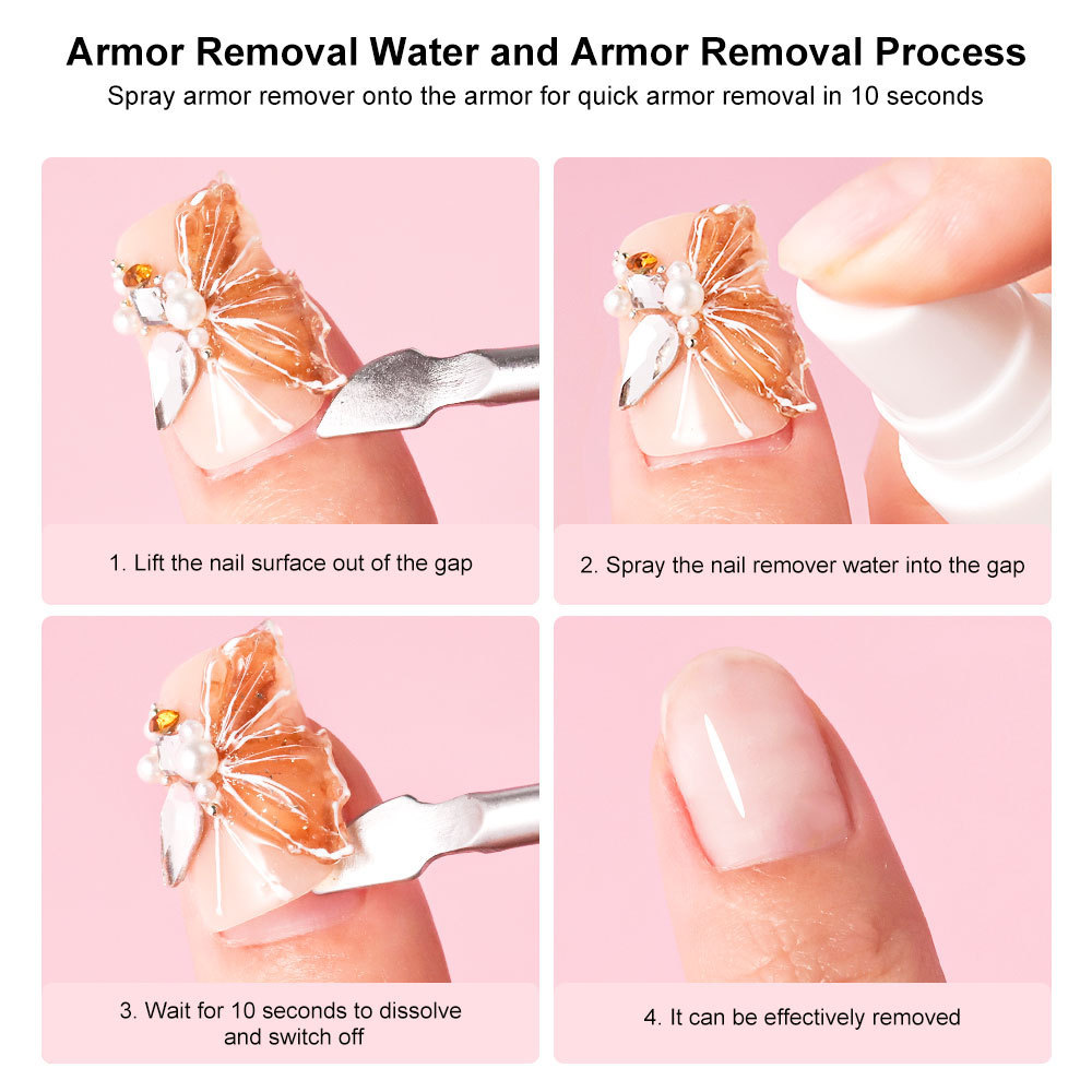 Cross-border wearable nail spray remover nail polish nail salon solid nail remover does not hurt clean water remover hydrolyzed glue agent dedicated