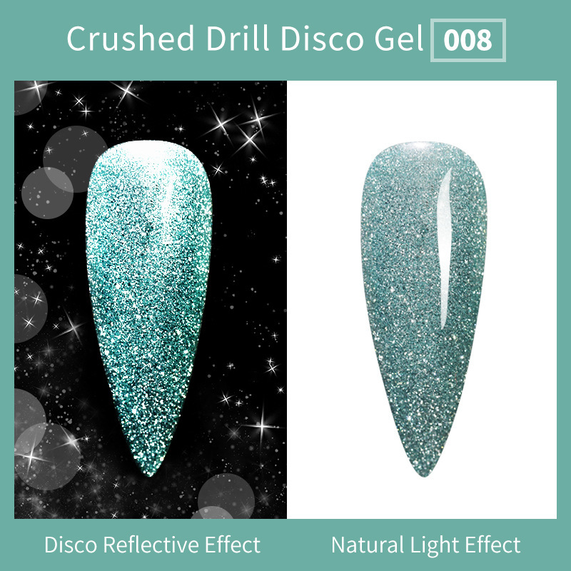 Flash disco broken diamond nail polish glue starry sky glitter sequins laser gradient nail polish glue brilliant top coat phototherapy glue
