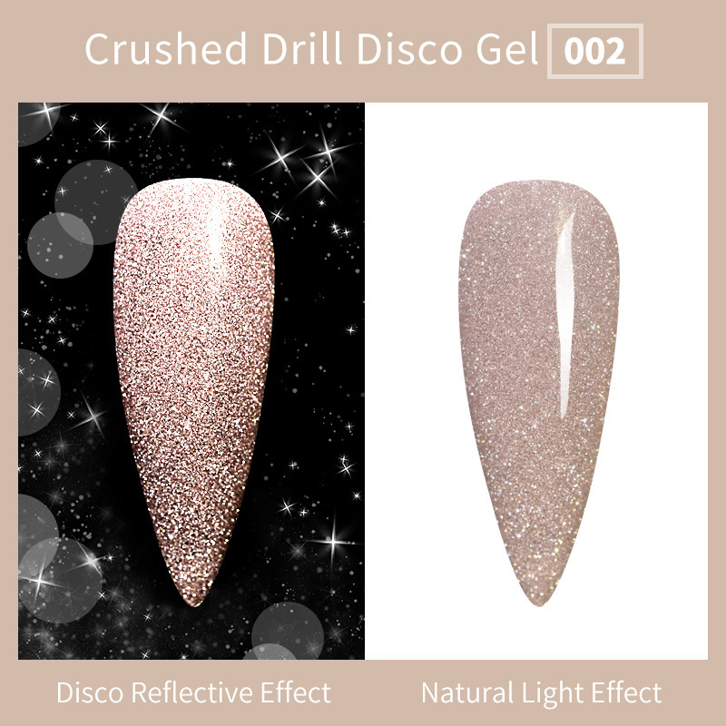 Flash disco broken diamond nail polish glue starry sky glitter sequins laser gradient nail polish glue brilliant top coat phototherapy glue