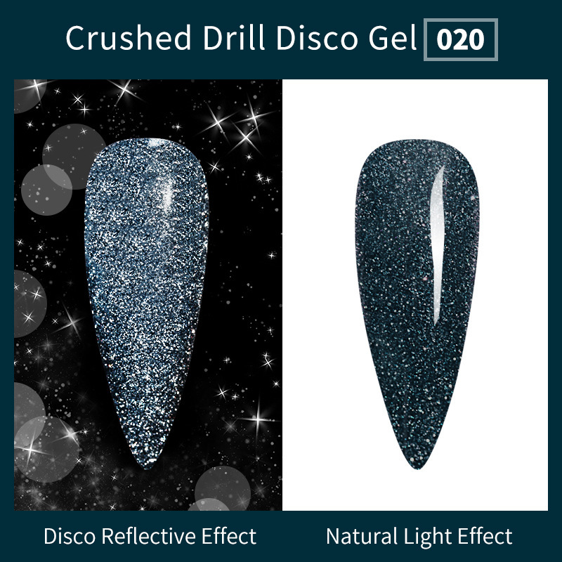 Flash disco broken diamond nail polish glue starry sky glitter sequins laser gradient nail polish glue brilliant top coat phototherapy glue