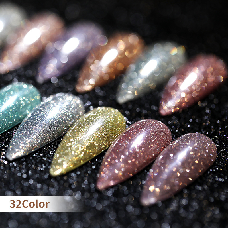 Flash disco broken diamond nail polish glue starry sky glitter sequins laser gradient nail polish glue brilliant top coat phototherapy glue