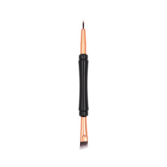 Double-ended eyebrow brush and eyeliner brush