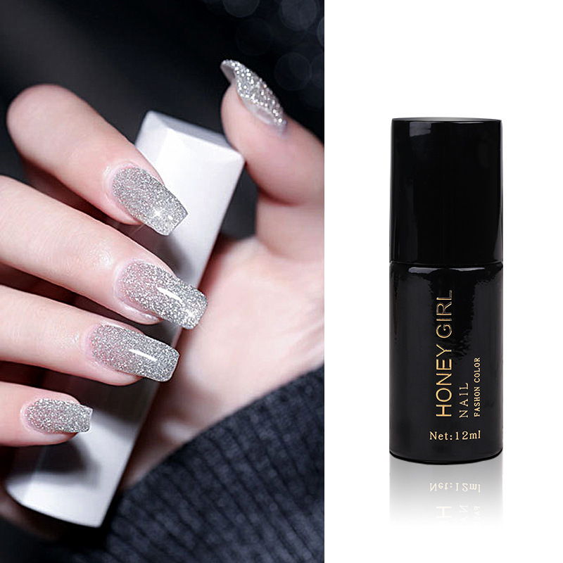 Flash disco broken diamond nail polish glue starry sky glitter sequins laser gradient nail polish glue brilliant top coat phototherapy glue