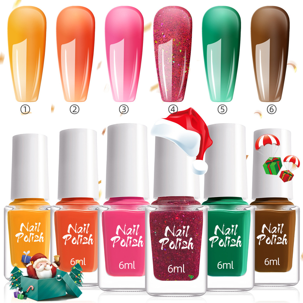 Nail polish for Halloween and Christmas: colorful, dazzling, glittery, trendy, no-bake, water-based, quick-drying, long-lasting.