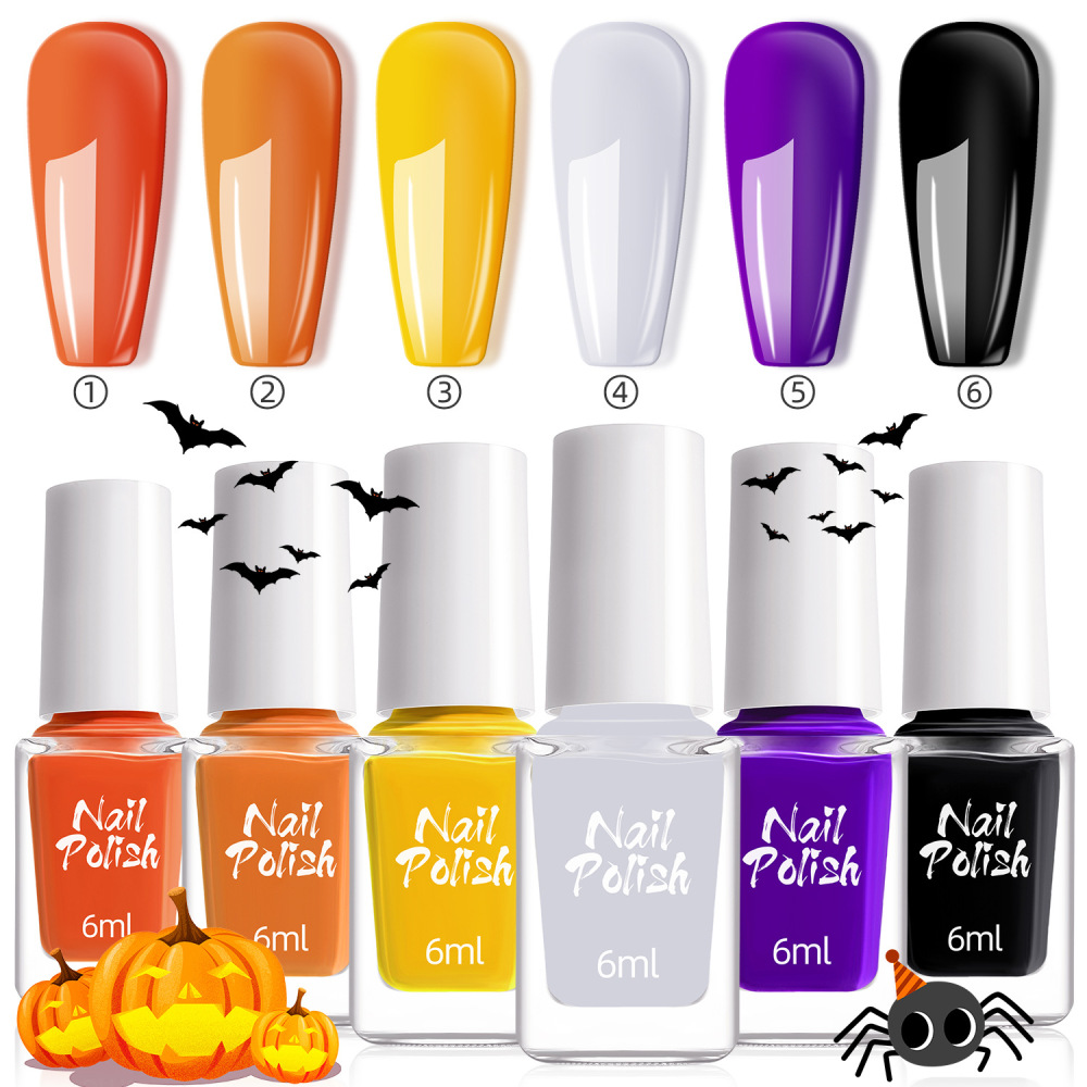 Nail polish for Halloween and Christmas: colorful, dazzling, glittery, trendy, no-bake, water-based, quick-drying, long-lasting.