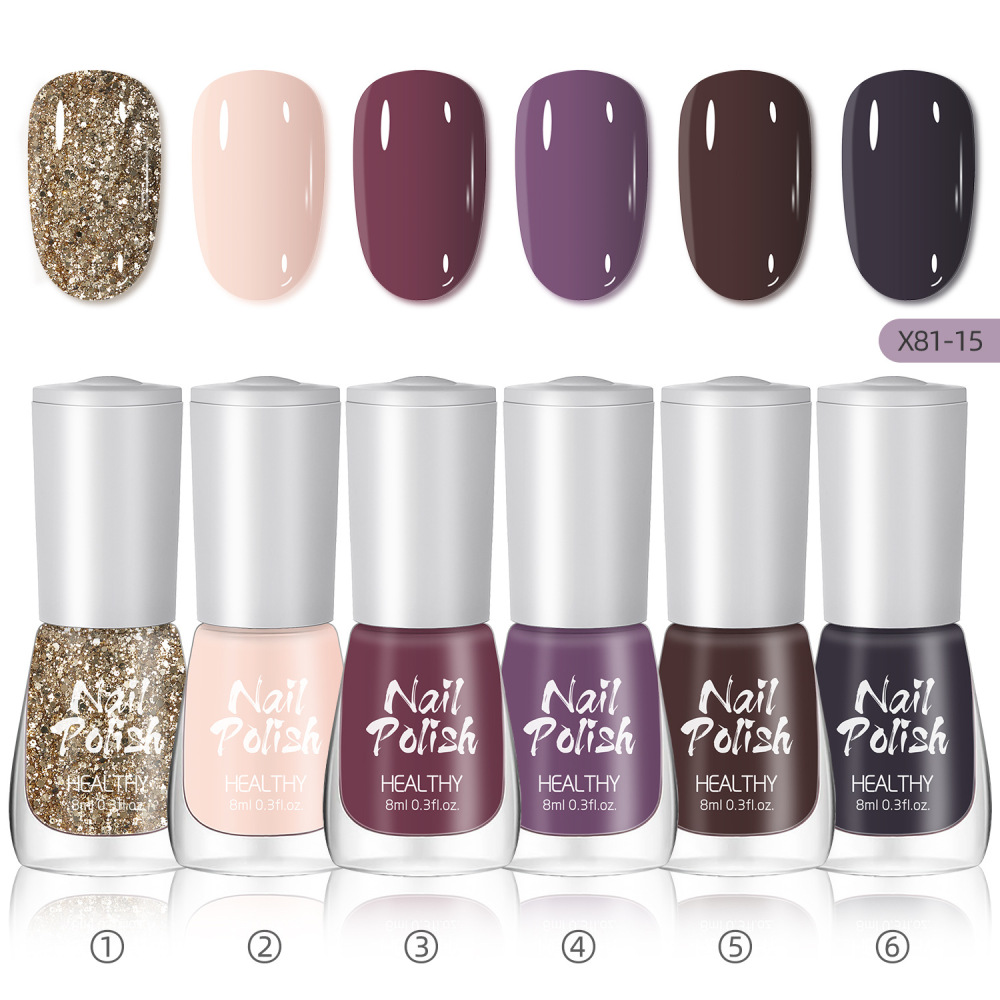 2025 new nail art set water-based no-bake quick-drying long-lasting nude color glitter small set nail polish nail art glitter powder