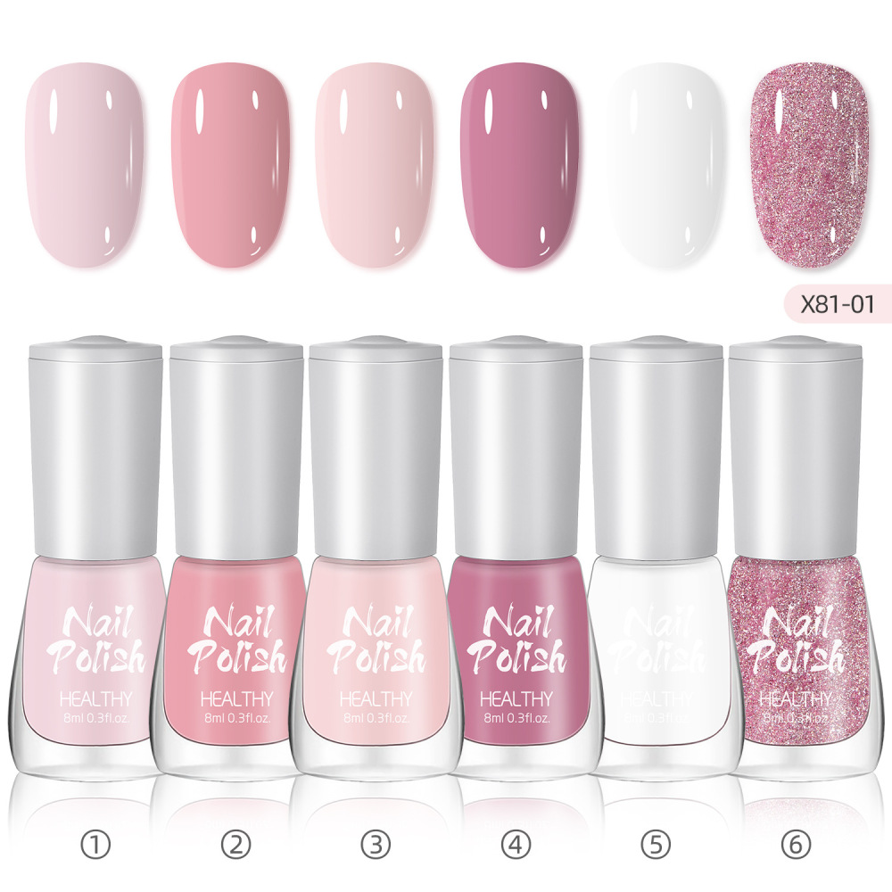 2025 new nail art set water-based no-bake quick-drying long-lasting nude color glitter small set nail polish nail art glitter powder