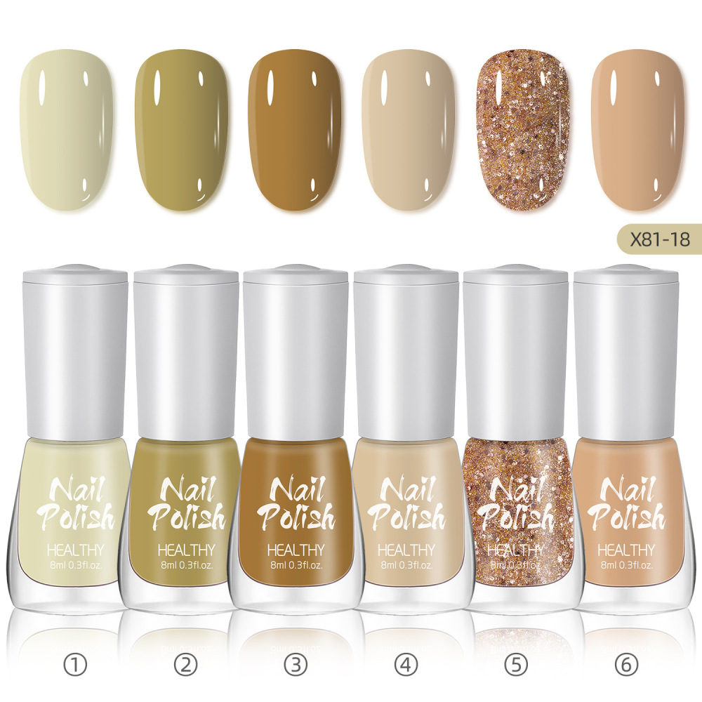 2025 new nail art set water-based no-bake quick-drying long-lasting nude color glitter small set nail polish nail art glitter powder