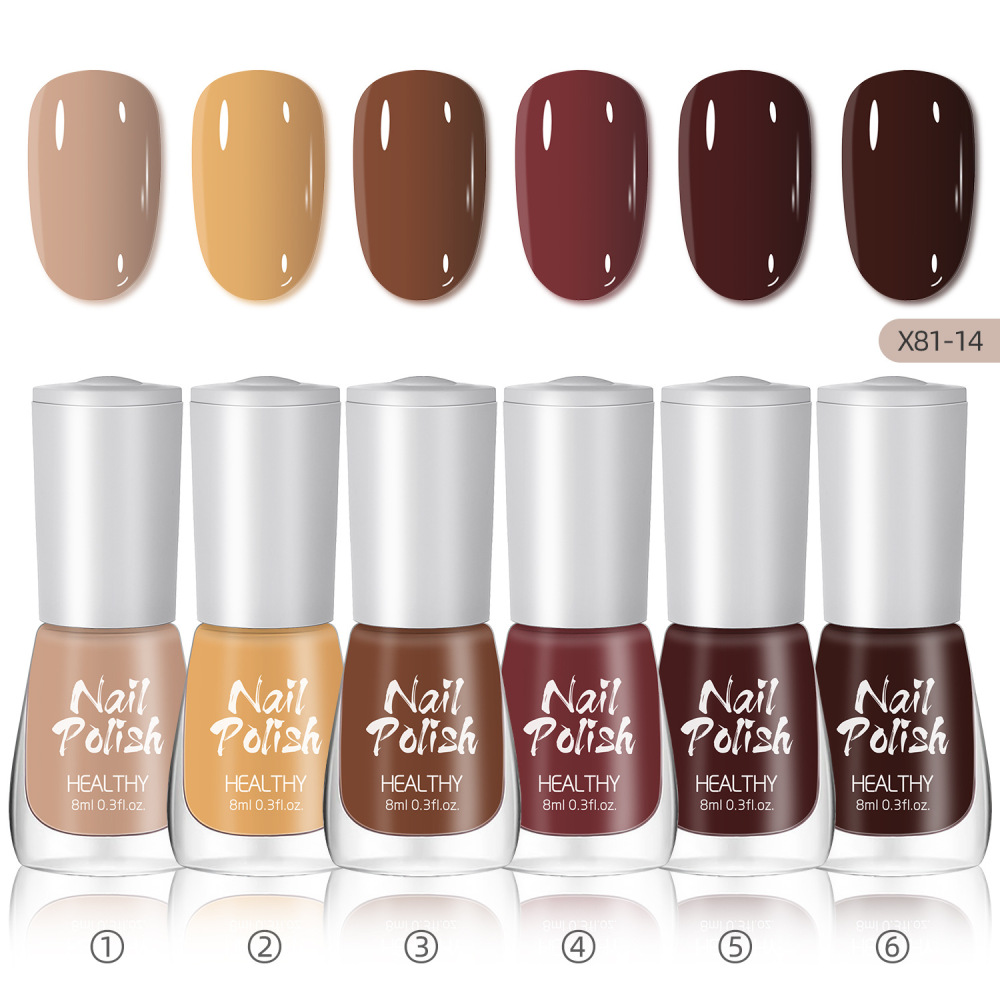 2025 new nail art set water-based no-bake quick-drying long-lasting nude color glitter small set nail polish nail art glitter powder