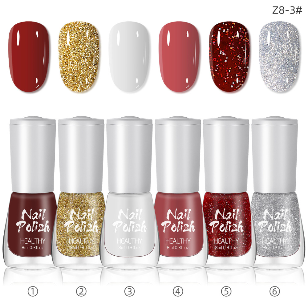 2025 new nail art set water-based no-bake quick-drying long-lasting nude color glitter small set nail polish nail art glitter powder