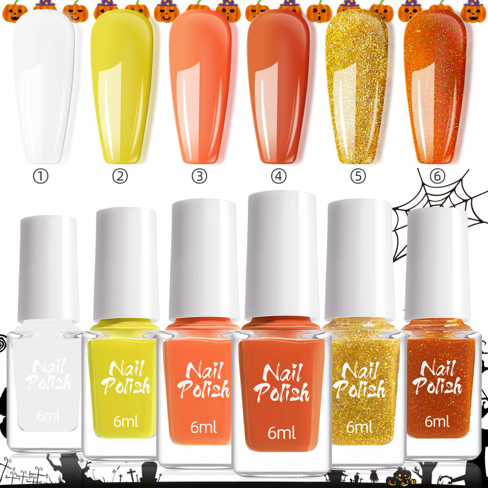 Nail polish for Halloween and Christmas: colorful, dazzling, glittery, trendy, no-bake, water-based, quick-drying, long-lasting.