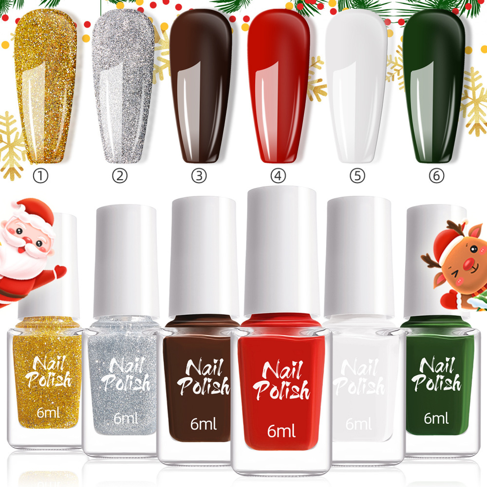 Nail polish for Halloween and Christmas: colorful, dazzling, glittery, trendy, no-bake, water-based, quick-drying, long-lasting.