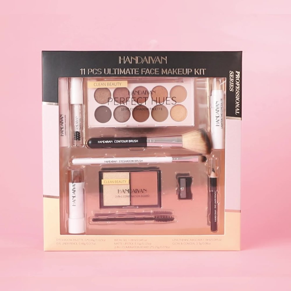 Cross-border makeup set, 11-piece lipstick set, HANDAIYAN cosmetics set, beginner makeup set