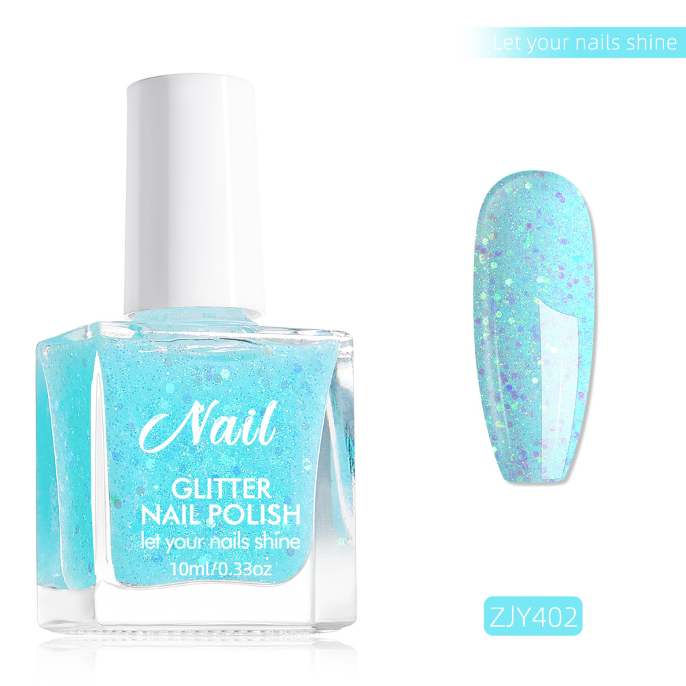 Hot-selling water-based nail polish of the season, no-bake, quick-drying, non-peelable, with glitter and long-lasting embellishments, wholesale available.