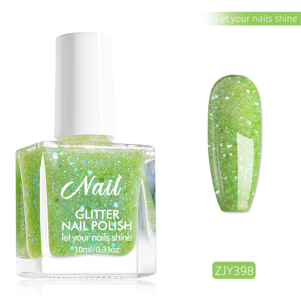 Hot-selling water-based nail polish of the season, no-bake, quick-drying, non-peelable, with glitter and long-lasting embellishments, wholesale available.
