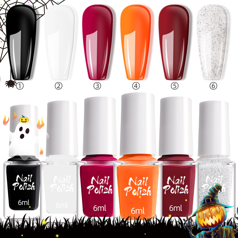 Nail polish for Halloween and Christmas: colorful, dazzling, glittery, trendy, no-bake, water-based, quick-drying, long-lasting.