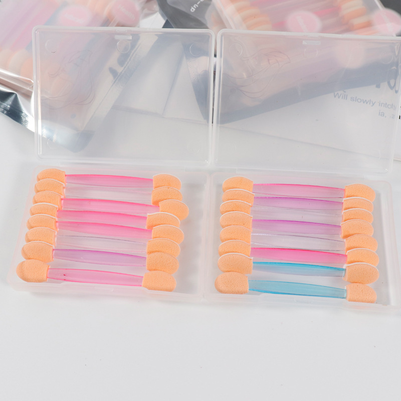 D0363 double-headed eyeshadow stick handle soft sponge eyeshadow brush beginner eyeshadow beauty tool color eyeshadow stick