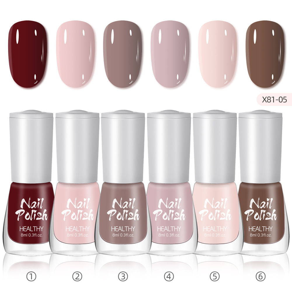 2025 new nail art set water-based no-bake quick-drying long-lasting nude color glitter small set nail polish nail art glitter powder