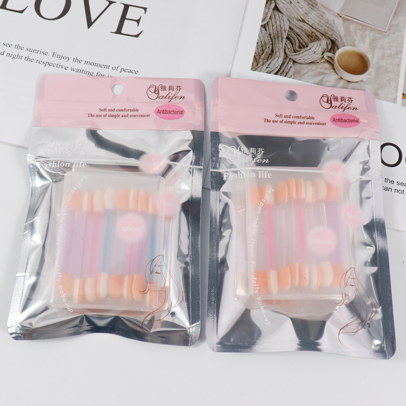 D0363 double-headed eyeshadow stick handle soft sponge eyeshadow brush beginner eyeshadow beauty tool color eyeshadow stick