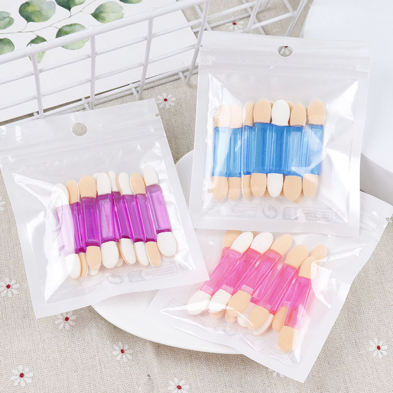 D0363 double-headed eyeshadow stick handle soft sponge eyeshadow brush beginner eyeshadow beauty tool color eyeshadow stick
