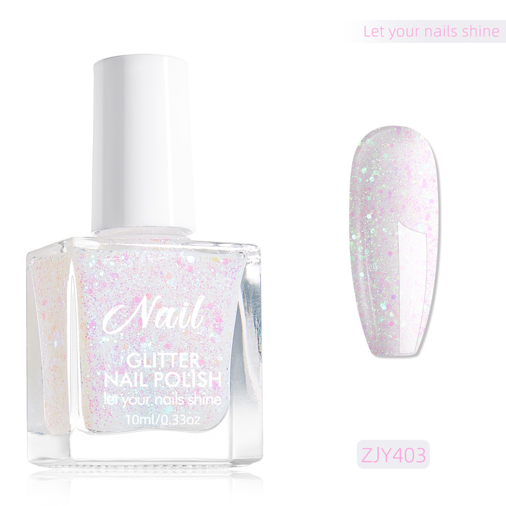 Hot-selling water-based nail polish of the season, no-bake, quick-drying, non-peelable, with glitter and long-lasting embellishments, wholesale available.