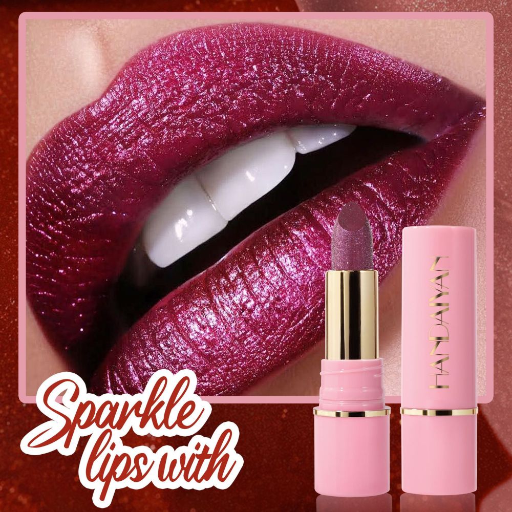 Pearlescent lipsticks in 8 colors, moisturizing and hydrating, handaiyan embossed mesh shimmering lip gloss, cross-border exclusive lipstick.