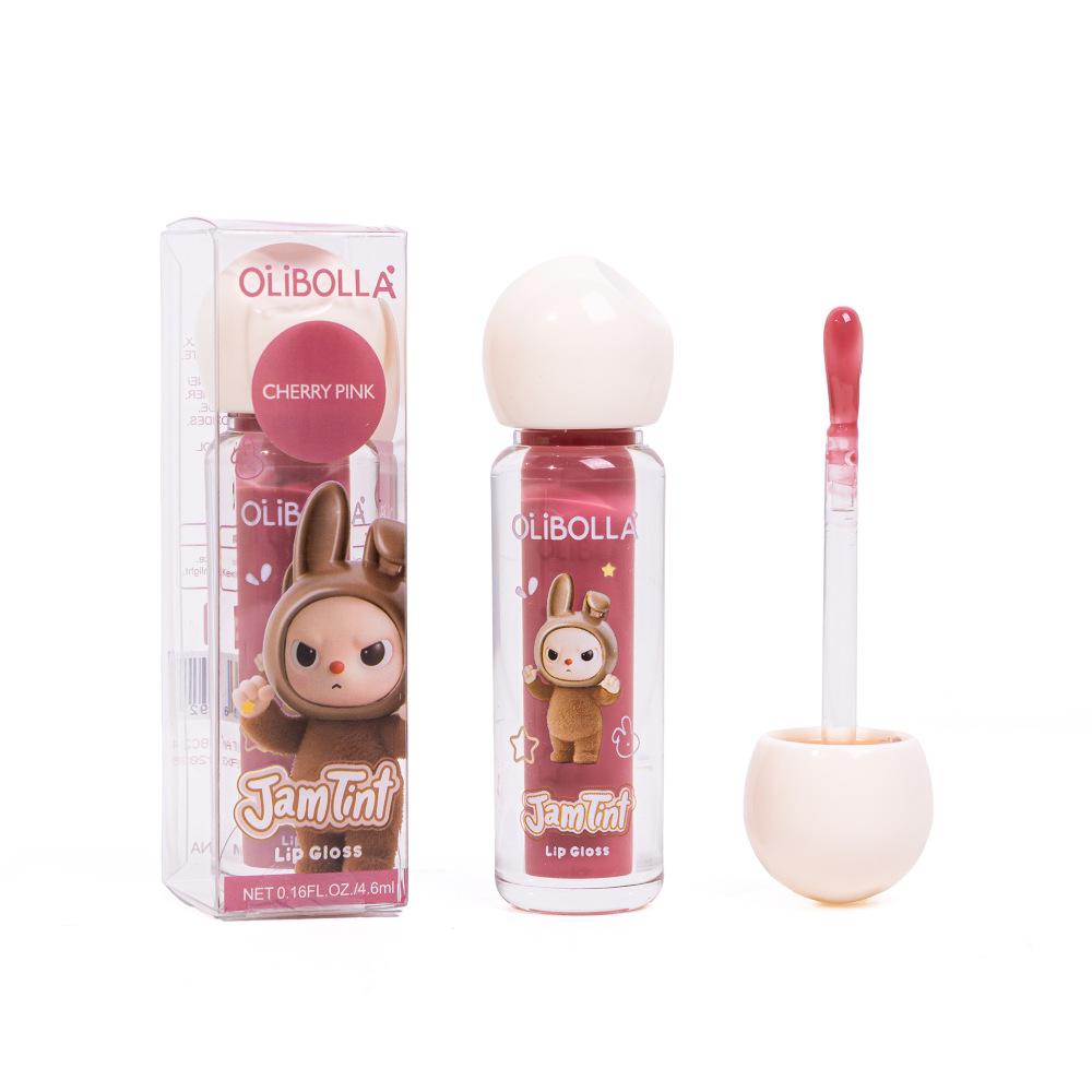 Cross-border best-selling Labubu water-gloss moisturizing lip gloss, long-lasting hydration, doesn't settle into lip lines, easy to apply, water-gloss moisturizing lip glaze