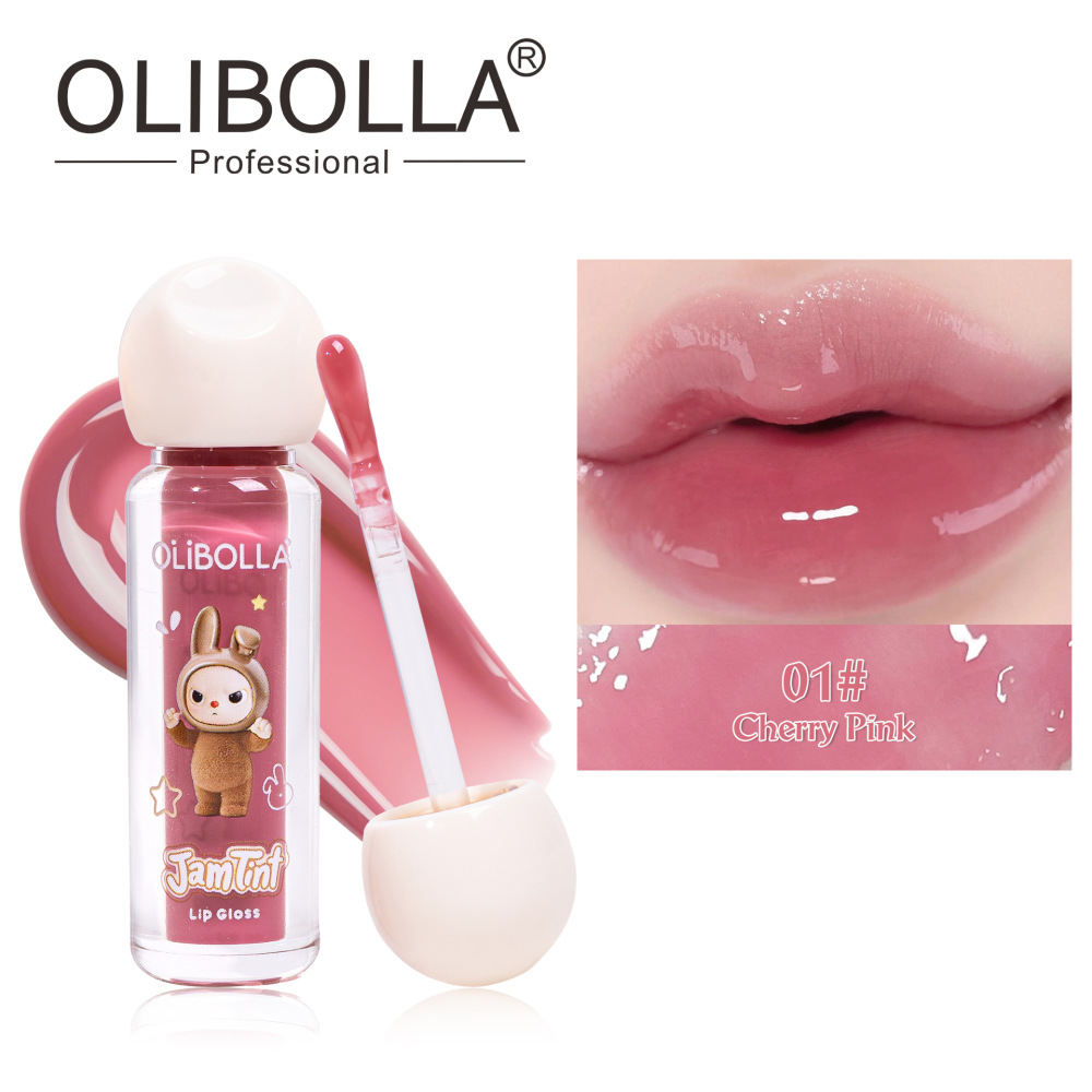 Cross-border best-selling Labubu water-gloss moisturizing lip gloss, long-lasting hydration, doesn't settle into lip lines, easy to apply, water-gloss moisturizing lip glaze