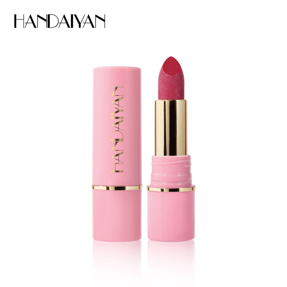 Pearlescent lipsticks in 8 colors, moisturizing and hydrating, handaiyan embossed mesh shimmering lip gloss, cross-border exclusive lipstick.
