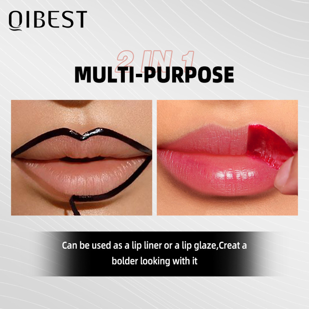 QIBEST跨境现货液体口红唇釉唇彩不掉色不沾杯染唇液唇蜜撕拉唇膜