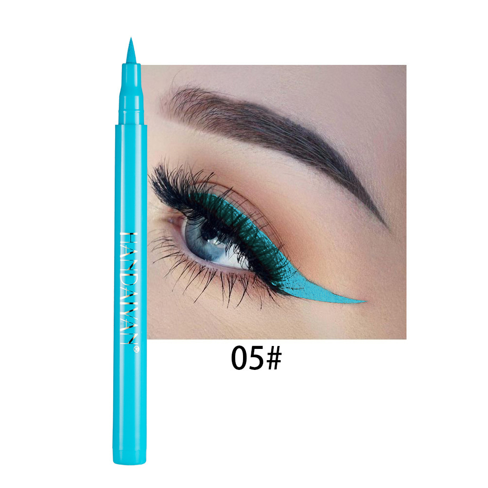 眼线液笔跨境彩妆彩虹色HANDAIYANDIY12色防水眼线不易晕染眼线笔