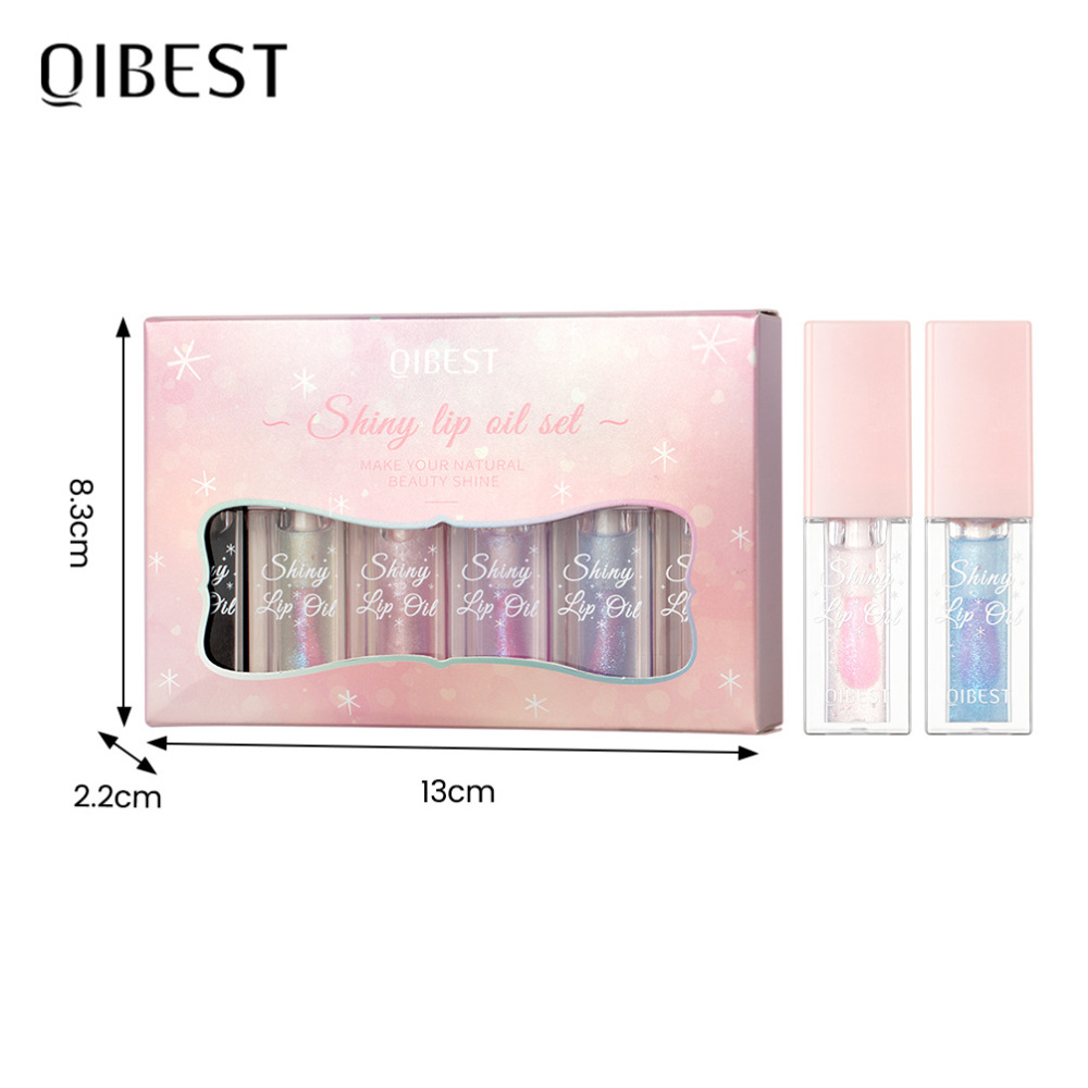 QIBEST温变唇油滋润保湿易上色珠光变色唇釉保湿柔润嘟嘟唇彩妆
