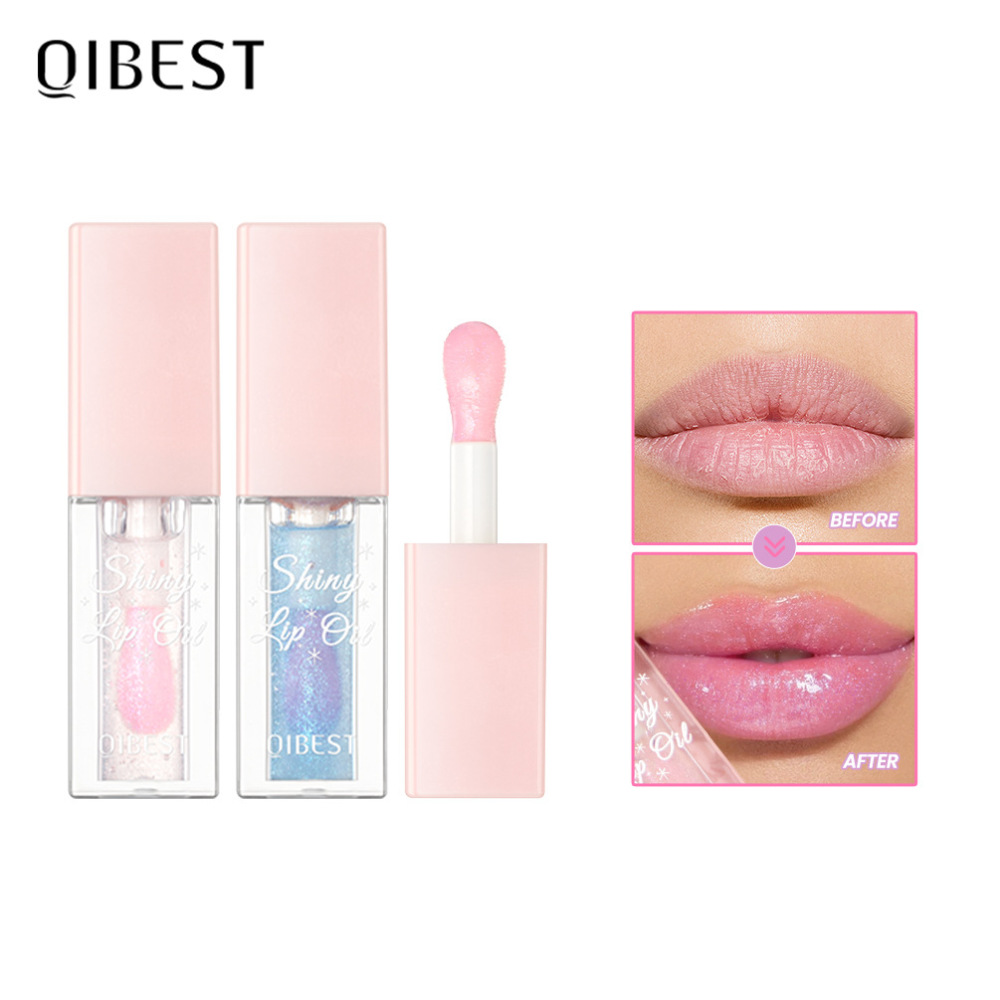 QIBEST温变唇油滋润保湿易上色珠光变色唇釉保湿柔润嘟嘟唇彩妆