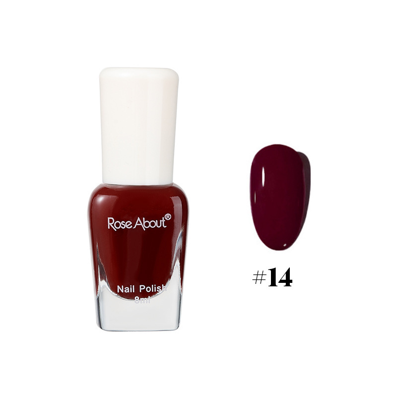 Peel-off, no-bake water-based nail polish