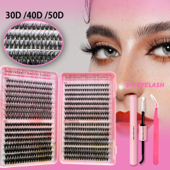 Eyelash book + double-ended glue + gold feather tweezers