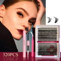 30D+40D mixed pack of 16 rows + double-ended glue + gold feather tweezers