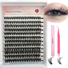 30D 12-row + double-ended glue + gold feather tweezers