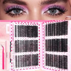 Pink book + double-ended glue + gold feather tweezers