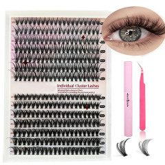 30D+40D mixed pack of 14 rows + double-ended glue + gold feather tweezers