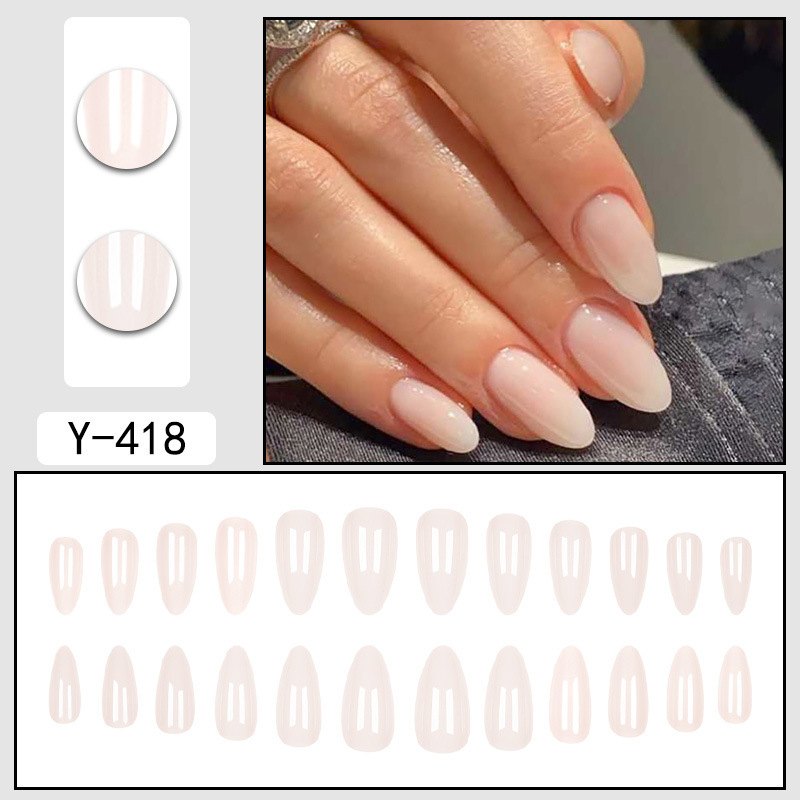 简约 ins风奶白色穿戴甲片穿戴式美甲甲片跨境假指甲批发 nails