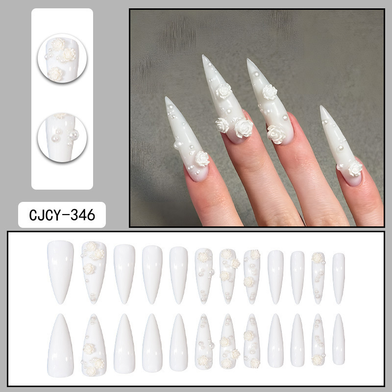 O7美甲甲片长款欧美穿戴甲批发夏季高级感可穿戴式指甲贴片nail
