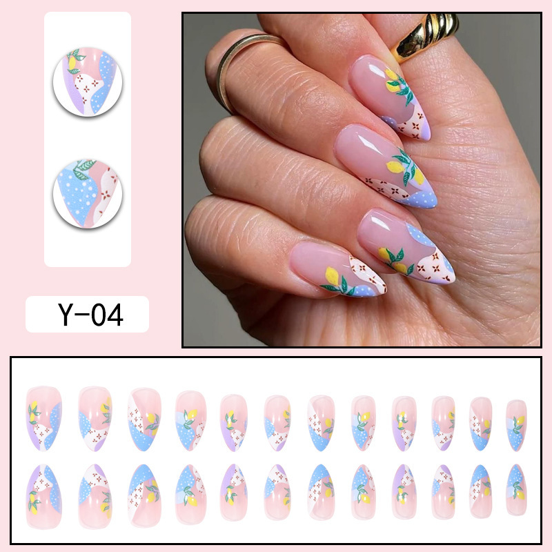 Y1网红假指甲贴穿戴甲成品甲片可拆卸腮红甲女生猫眼渐变美甲贴片