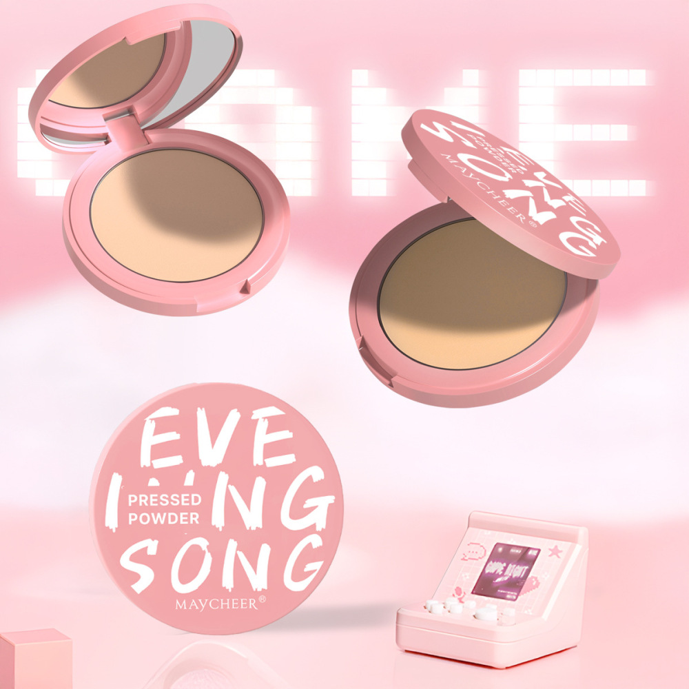 MAYCHEER美茜儿晚歌柔光粉饼跨境显白防水防汗哑光提亮女自然裸妆