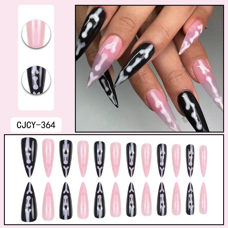 O7美甲甲片长款欧美穿戴甲批发夏季高级感可穿戴式指甲贴片nail