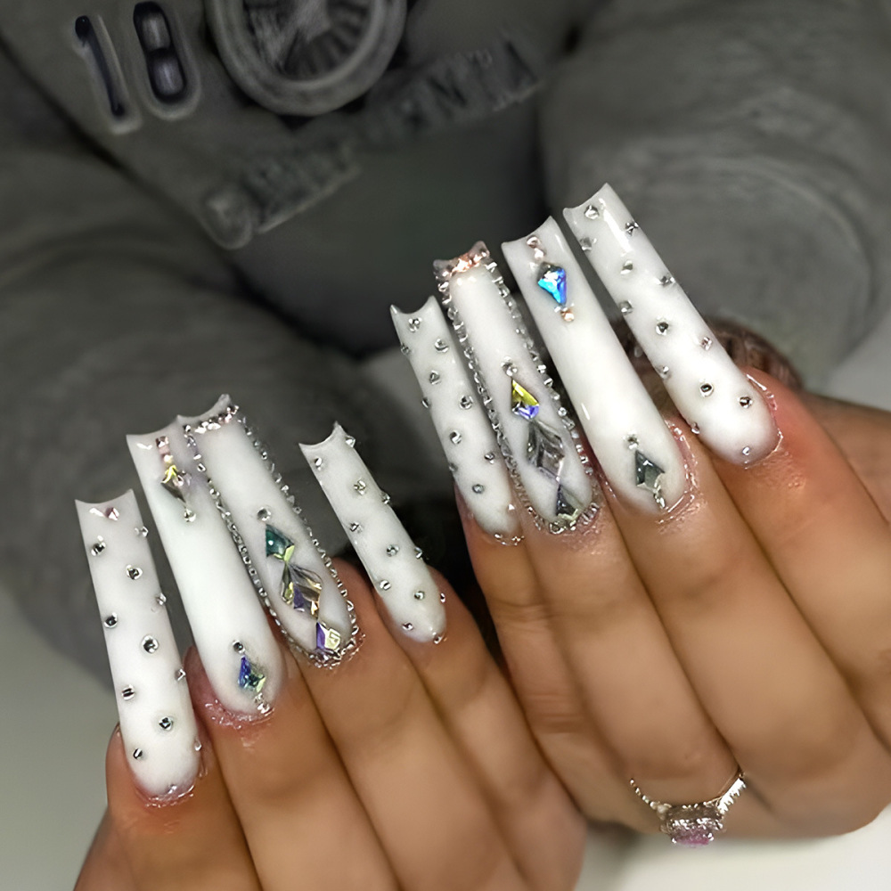 O7美甲甲片长款欧美穿戴甲批发夏季高级感可穿戴式指甲贴片nail