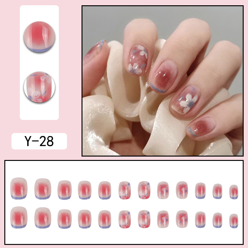 Y1网红假指甲贴穿戴甲成品甲片可拆卸腮红甲女生猫眼渐变美甲贴片